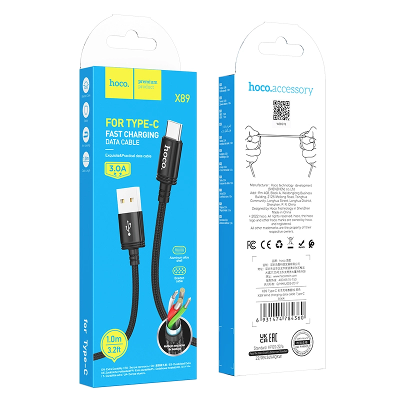 Hoco data cable X89 Type-C Hoco data cable X89 Type-C