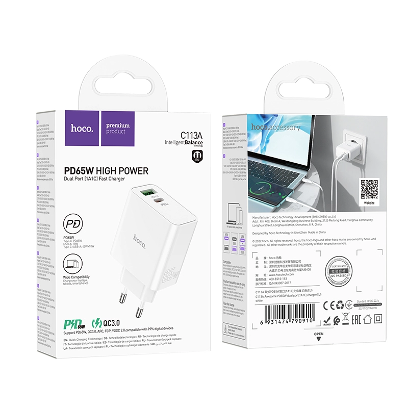 Hoco charger 65W C113A Hoco charger 65W C113A